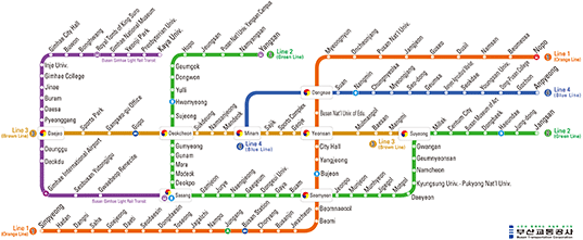 釜山地铁路线图