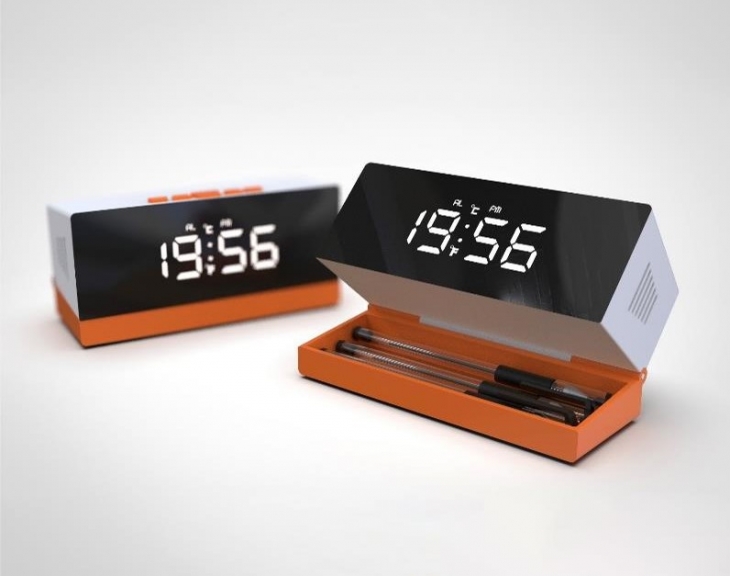 Pen Storage Flip Alarm Clock